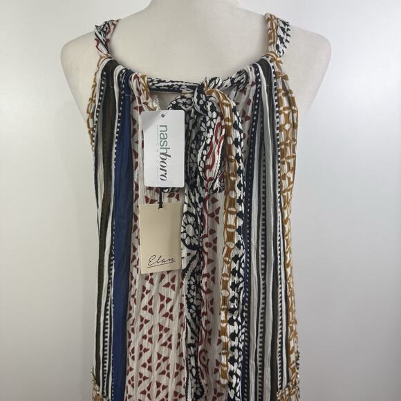 Elan New Western Tiered Maxi Dress Small Halter Tie Neck Bohemian Southwestern - Picture 7 of 15